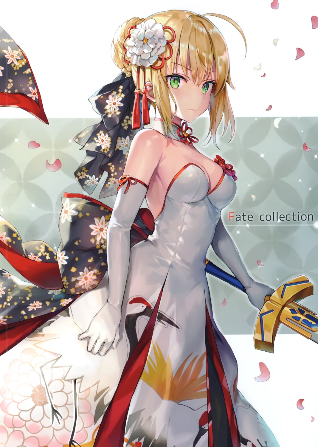 dress fate/grand_order momoko_(momopoco) saber sashimi_necoya sword