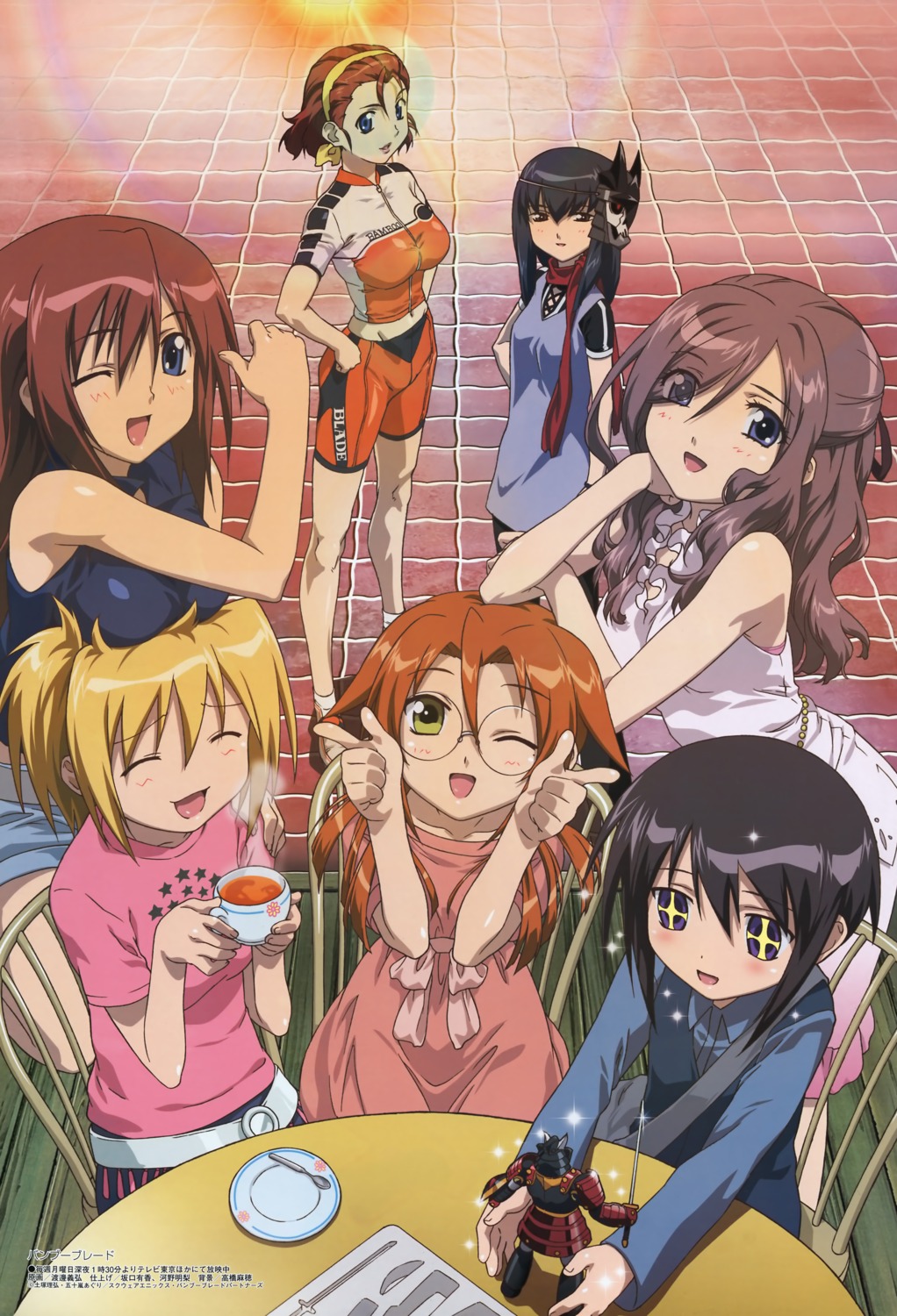 azuma_satori bamboo_blade bike_shorts chiba_kirino dress kawazoe_tamaki kuwahara_sayako megane miyazaki_miyako nishikawa_carrie suzuki_rin watanabe_yoshihiro