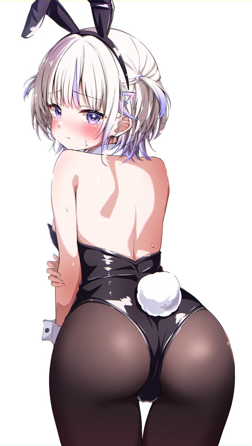 animal_ears ass bunny_ears bunny_girl hololive hololive_dev_is no_bra pantyhose t4n4k4_no_yosei tail todoroki_hajime wet