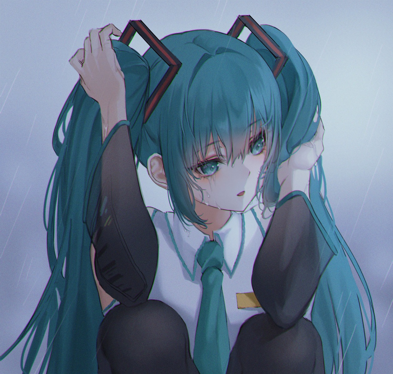 ame_816 hatsune_miku thighhighs vocaloid