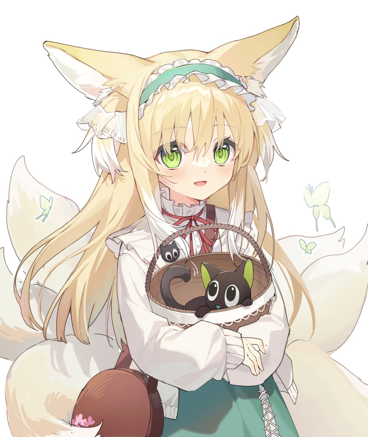 animal_ears arknights kitsune suzuran_(arknights) tagme tail