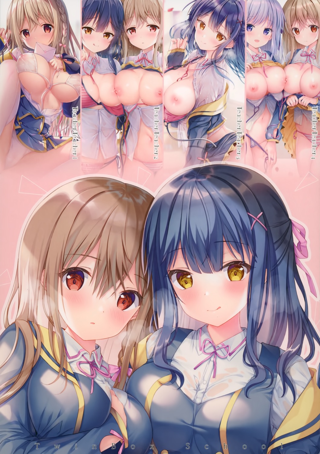 hiiragi_asuka_(twinbox) maeda_shiori nanami_yuuno nipples twinbox twinbox_(circle) twinbox_school