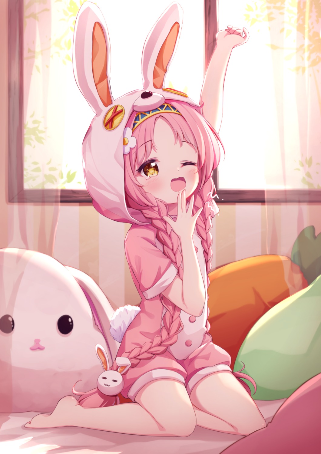 akane_mimi animal_ears bunny_ears pajama princess_connect princess_connect!_re:dive tokenbox