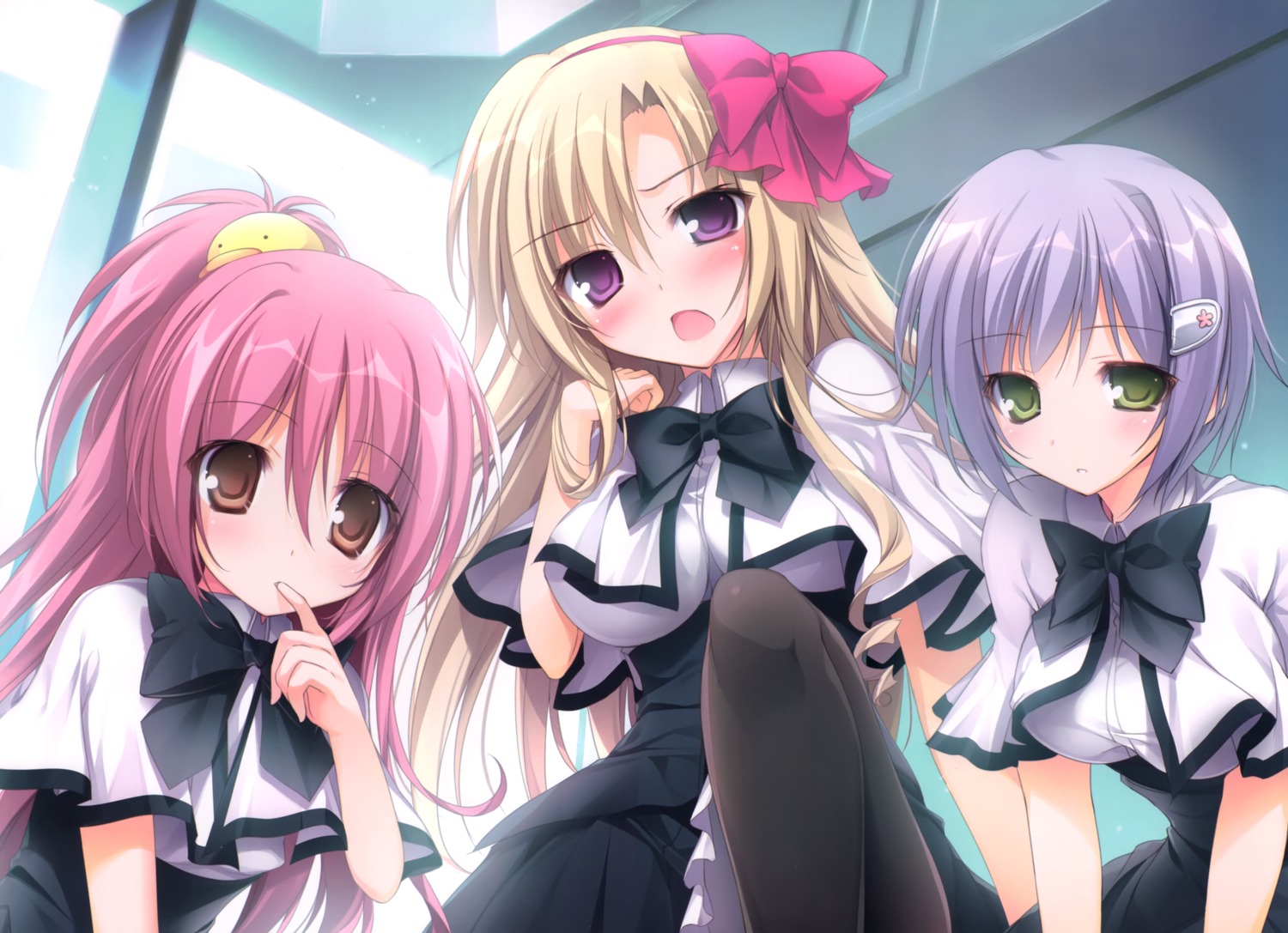 firill_crest juuoumujin_no_fafnir karory lisa_highwalker pantyhose ren_miyazawa seifuku skirt_lift