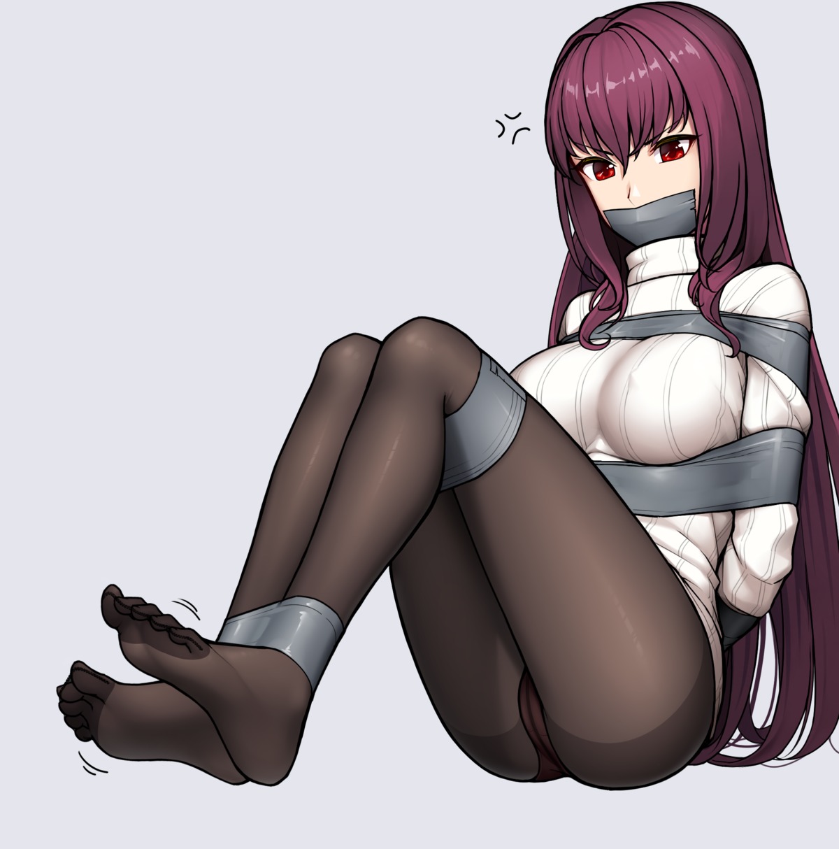 cameltoe fate/grand_order feet pantyhose scathach_(fate/grand_order) sweater tagme