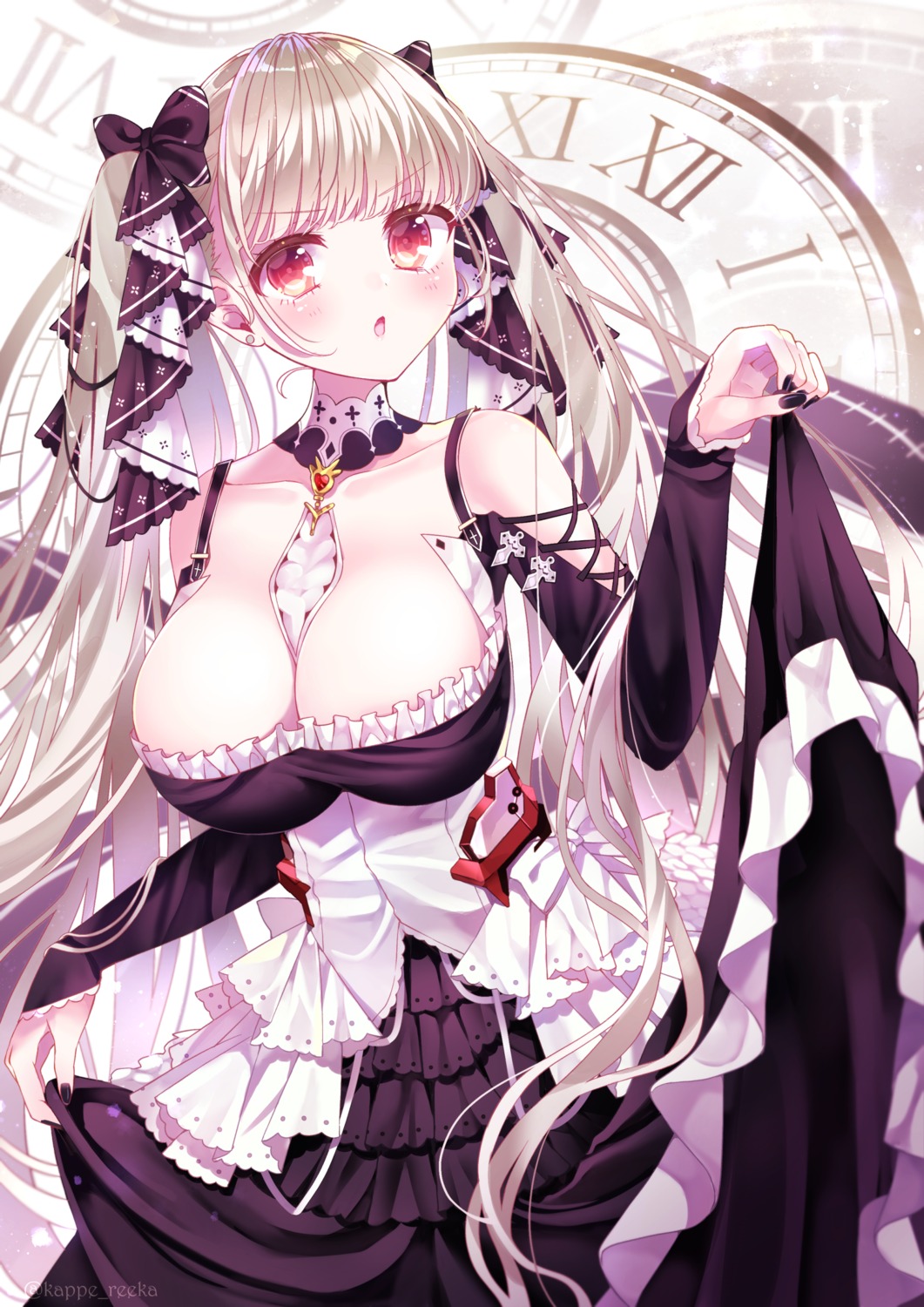 azur_lane formidable_(azur_lane) gothic_lolita lolita_fashion no_bra reekaruru skirt_lift