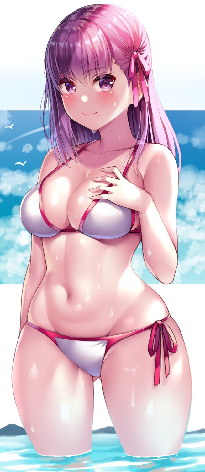 beeyan bikini breast_hold fate/stay_night swimsuits wet