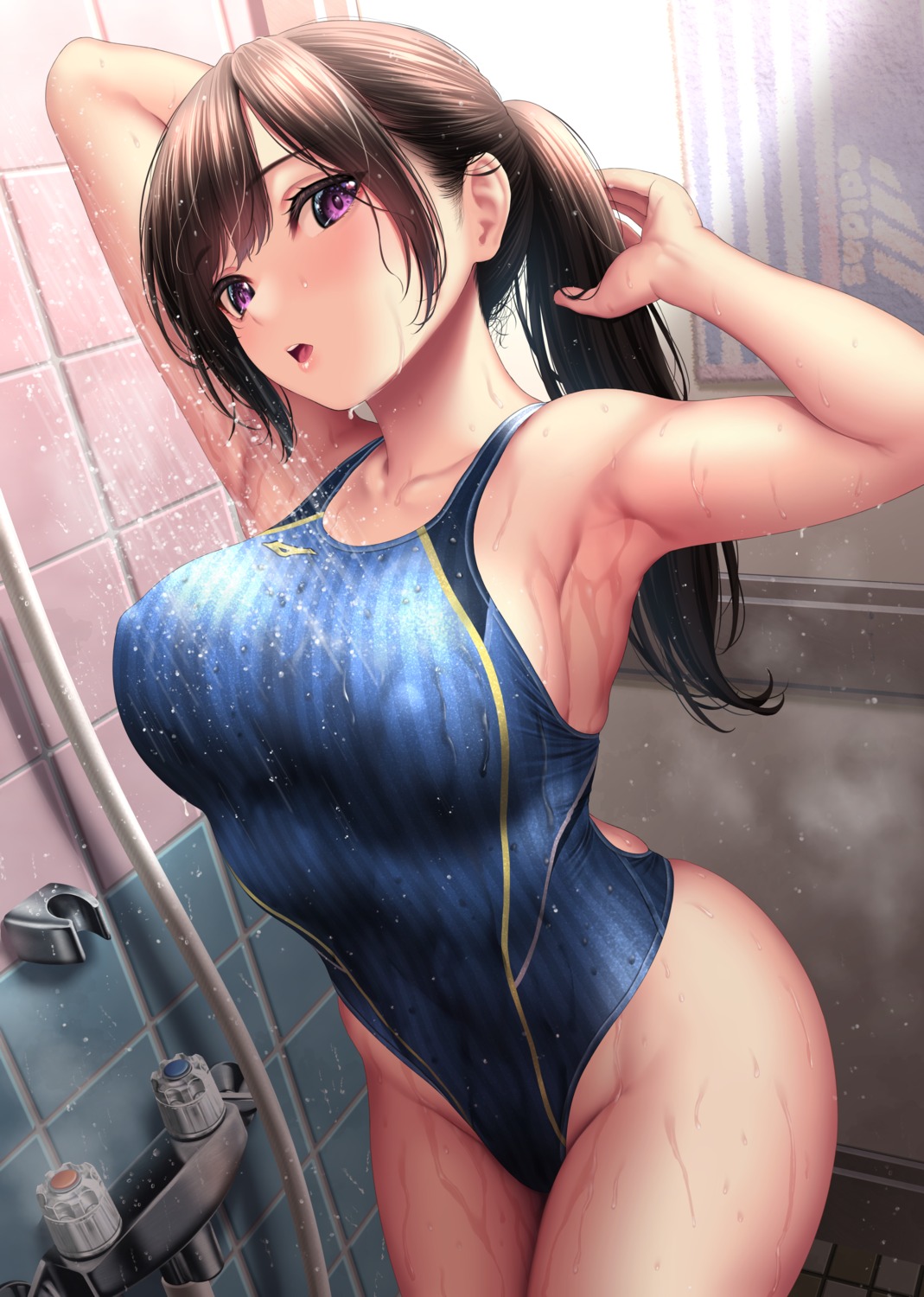 bathing erect_nipples kase_daiki swimsuits wet