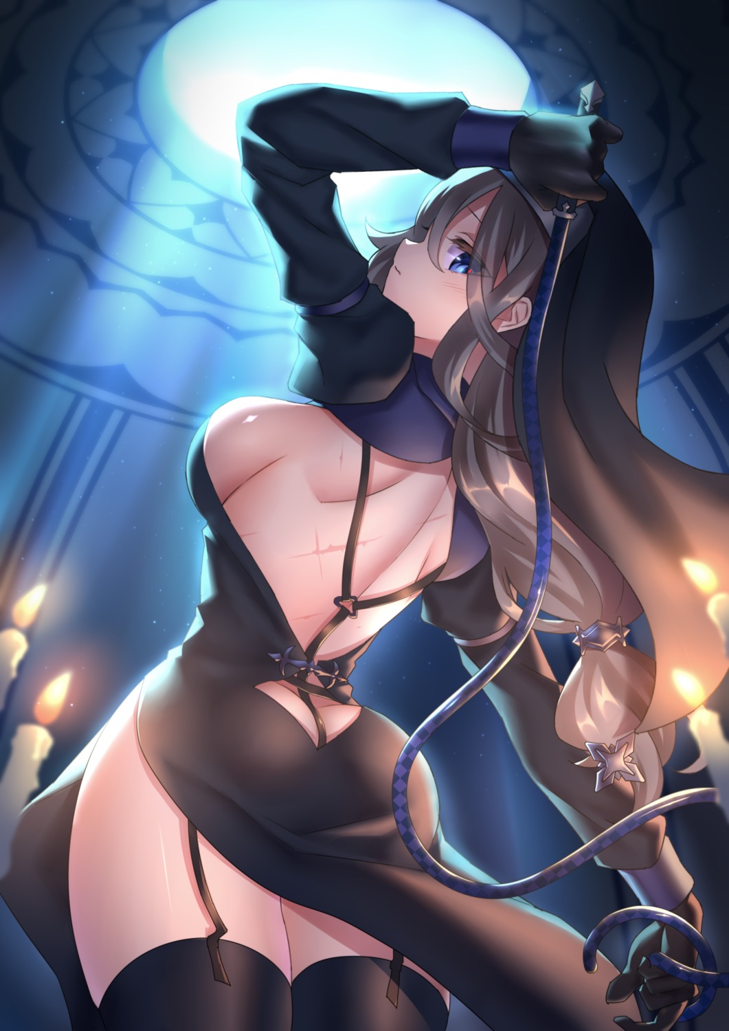 ass dress neit_ni_sei no_bra nopan skirt_lift stockings thighhighs weapon