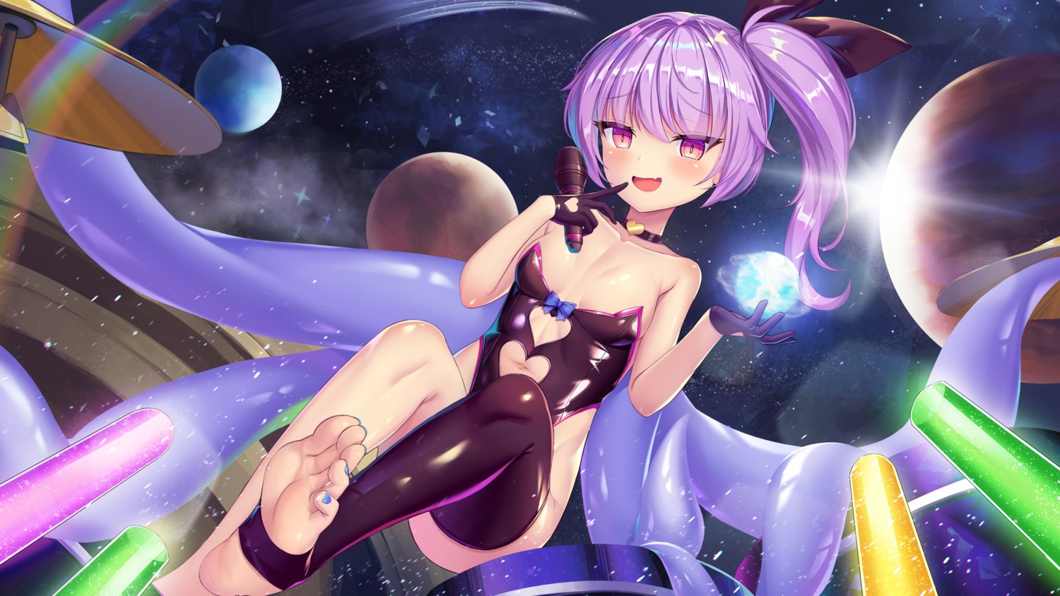 feet leotard no_bra pantyhose tentacles thighhighs yu_(want_rou_nai_zi)