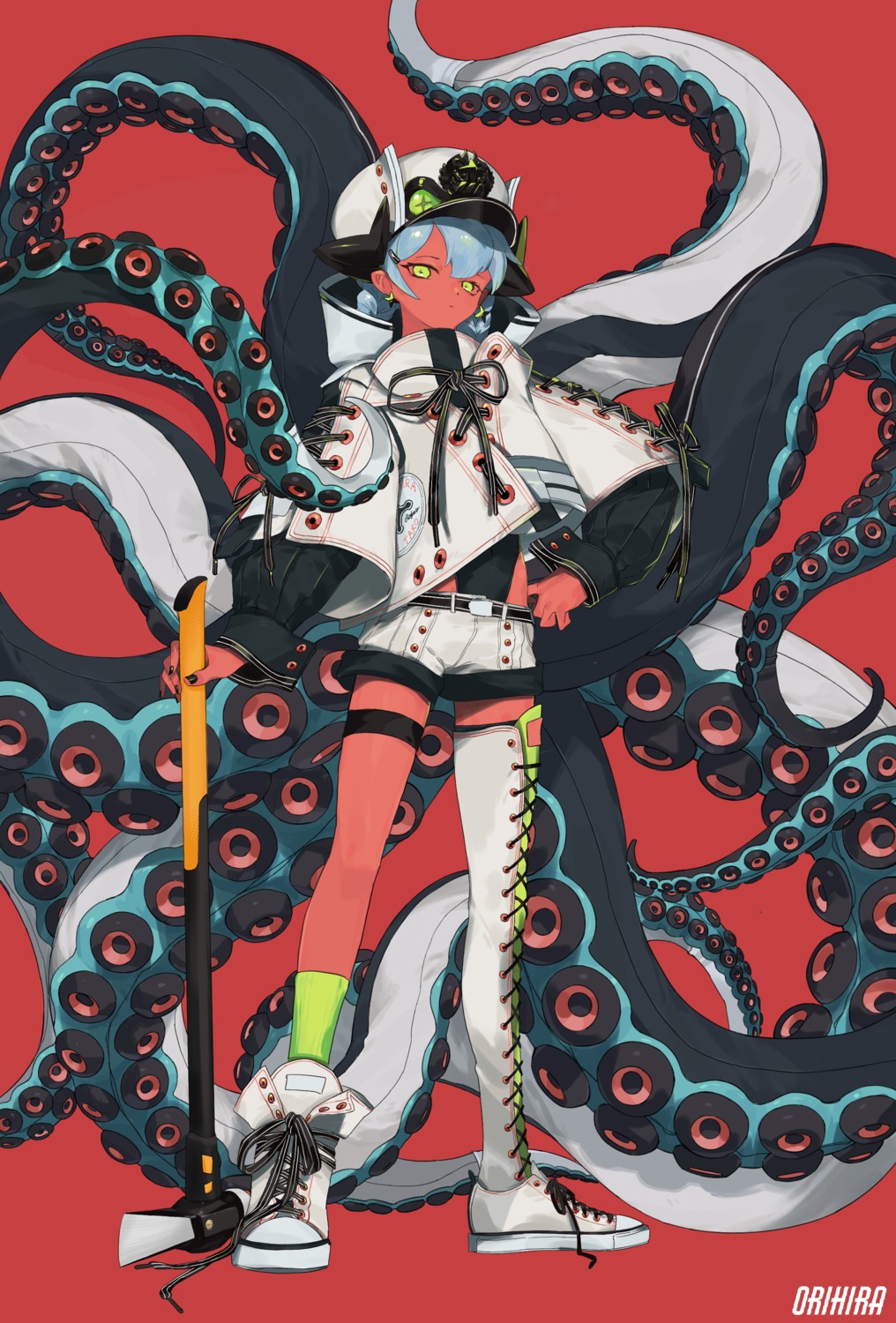 garter orihira tentacles thighhighs weapon