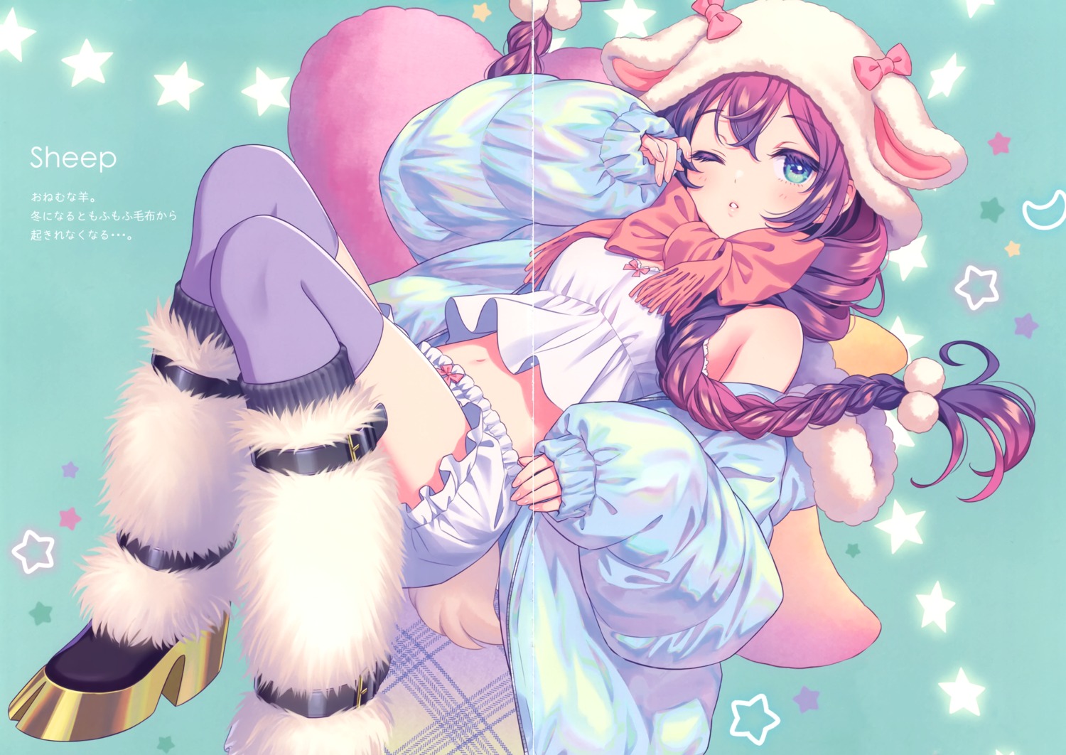 animal_ears bloomers canvas crease fixme heels morikura_en tail thighhighs