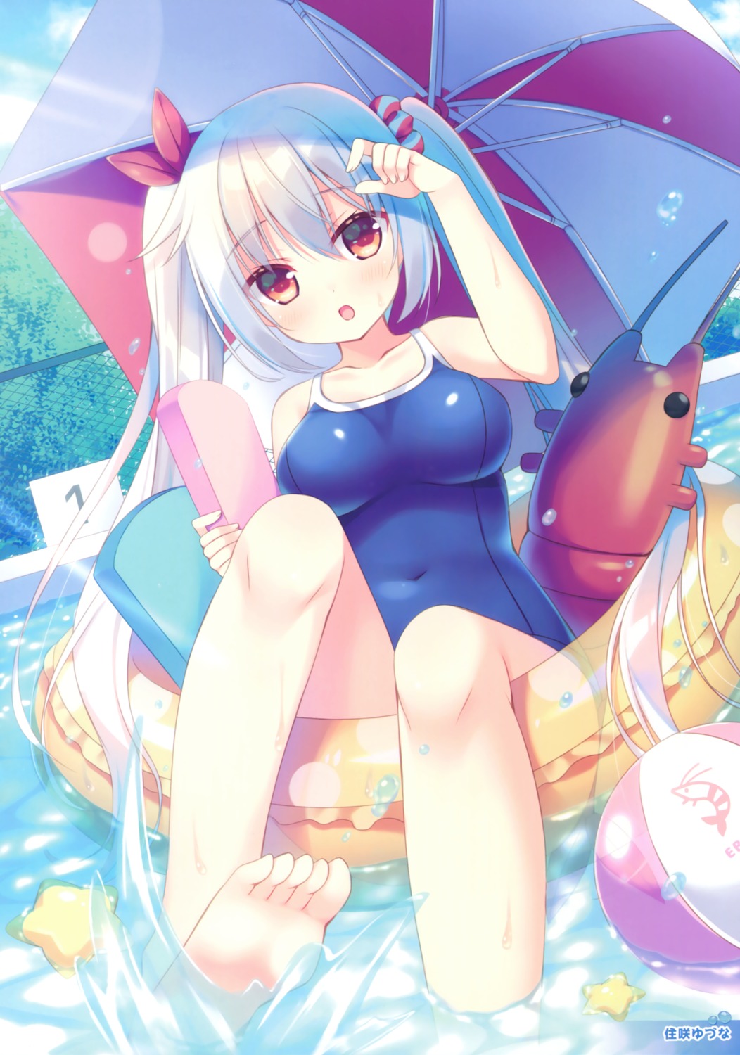 feet school_swimsuit sumisaki_yuzuna swimsuits wet