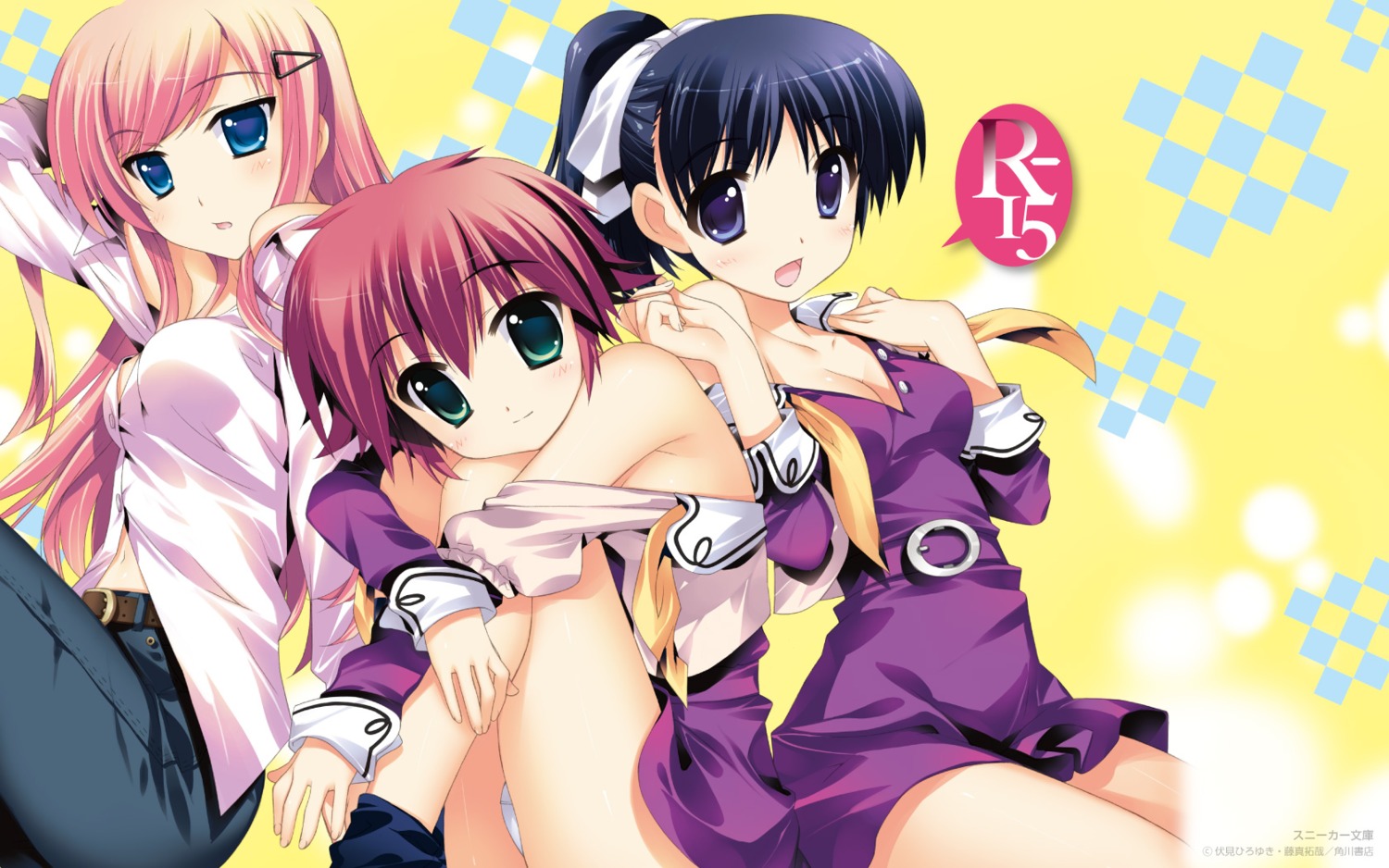 cleavage fujima_takuya meiki_raika musen_ran narukara_fukune pantsu r-15 seifuku wallpaper