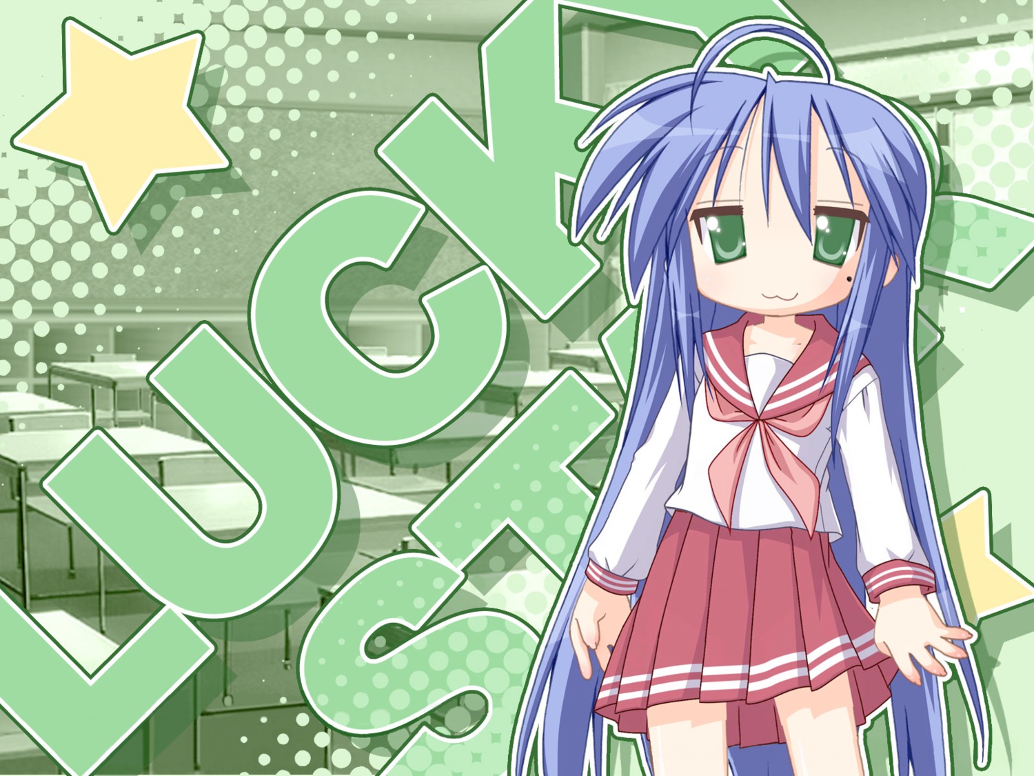 izumi_konata lucky_star seifuku wallpaper