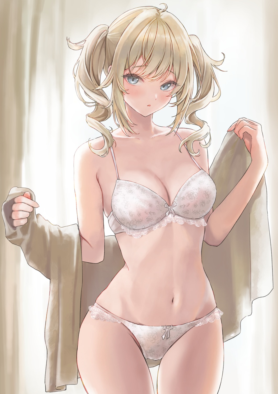 barbara_(genshin_impact) bra genshin_impact huziko32 open_shirt pantsu undressing