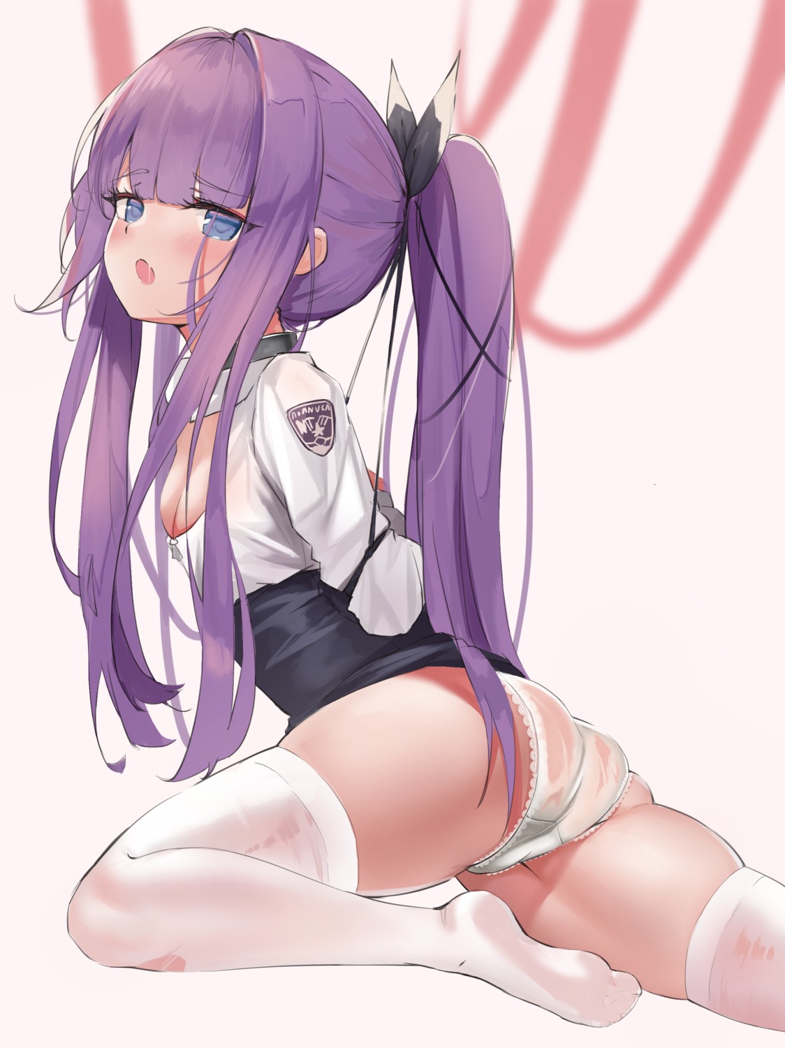 ass azur_lane bondage cleavage lj2000 loli no_bra pantsu see_through skirt_lift tashkent_(azur_lane) thighhighs uniform