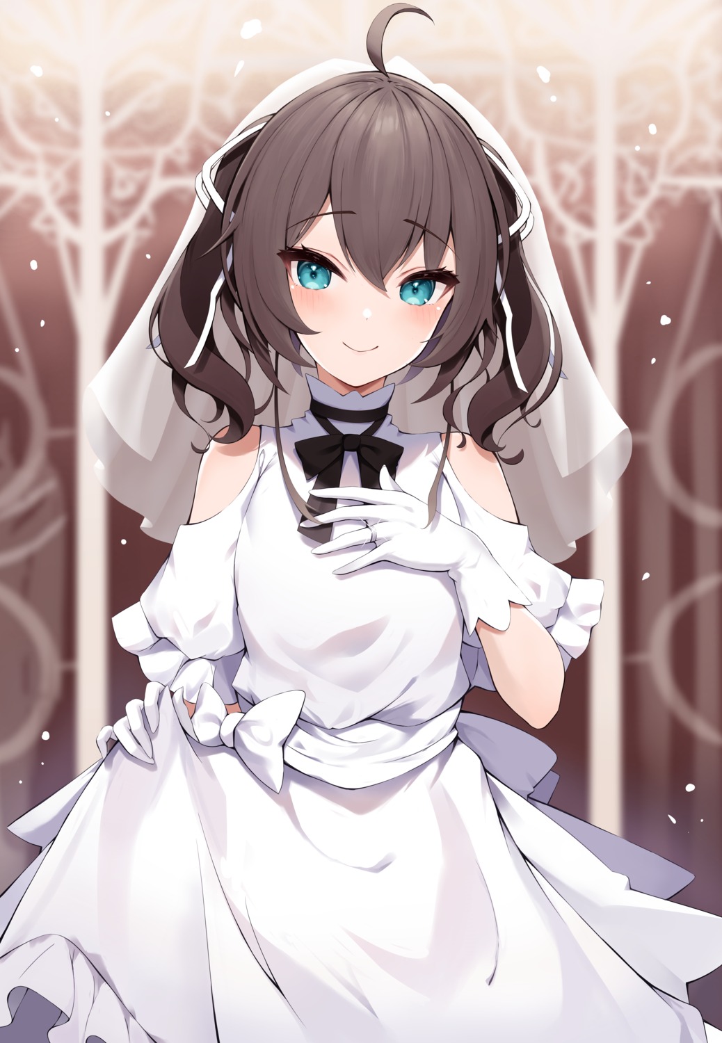 dress hololive natsuiro_matsuri roina_(effj7473) skirt_lift wedding_dress