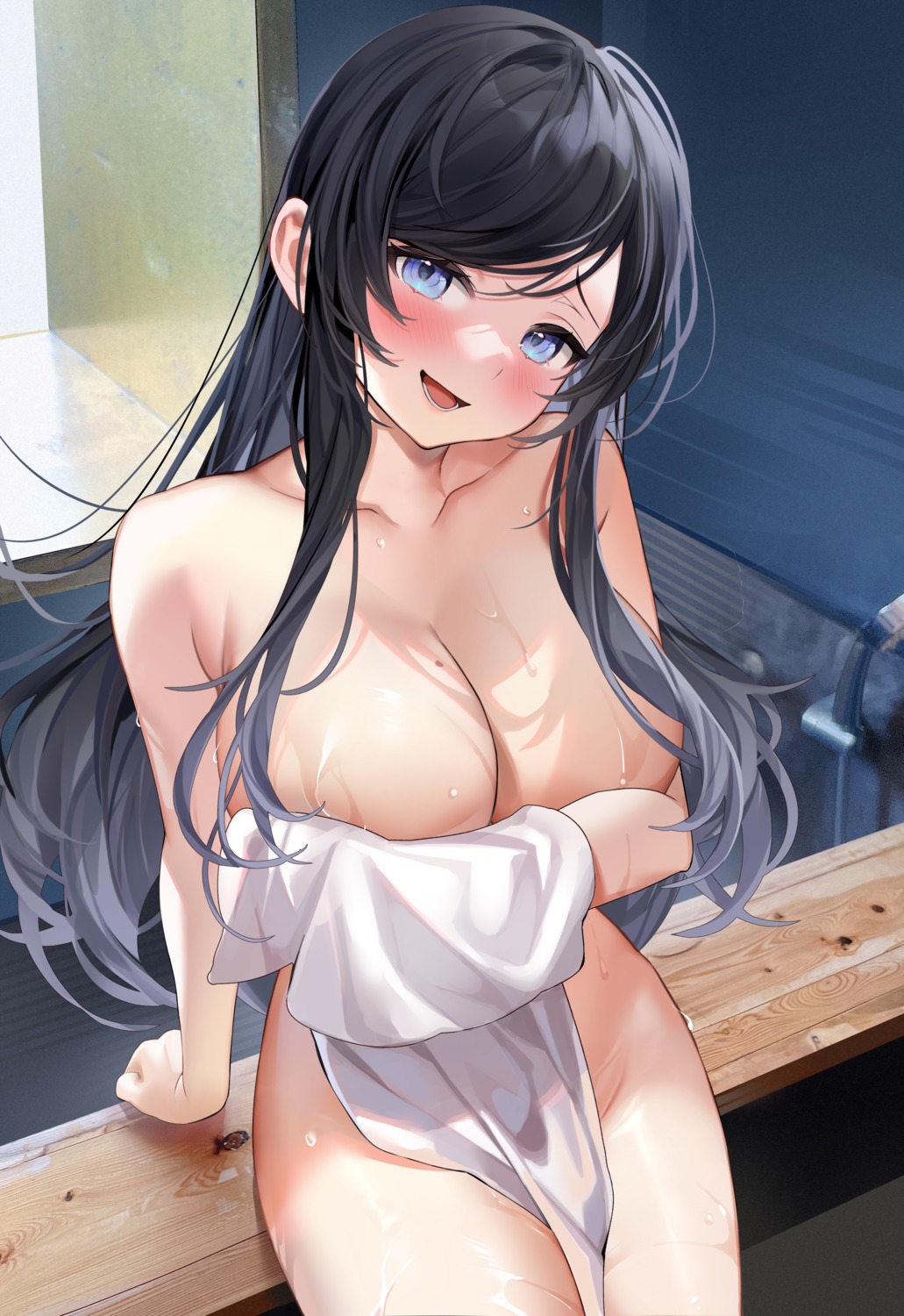 breast_hold machi_(7769) naked towel wet