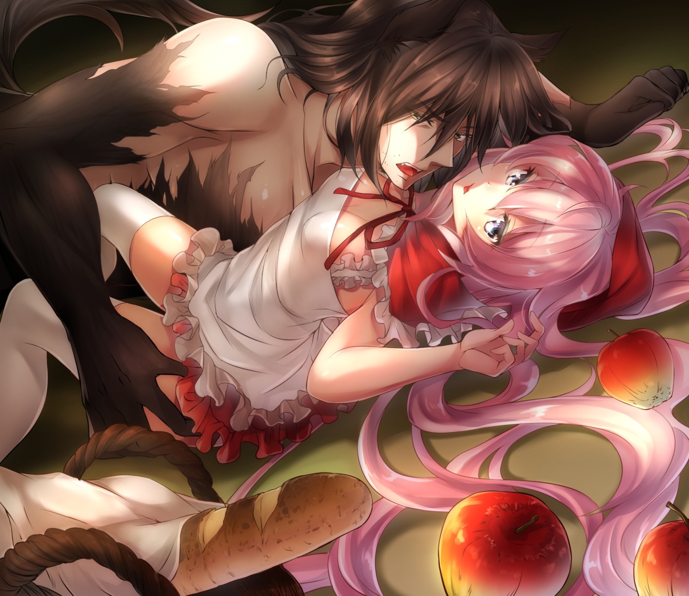big_bad_wolf cleavage dies_irae dress little_red_riding_hood_(character) mia_(gute-nacht-07) rusalka_schwagerin thighhighs