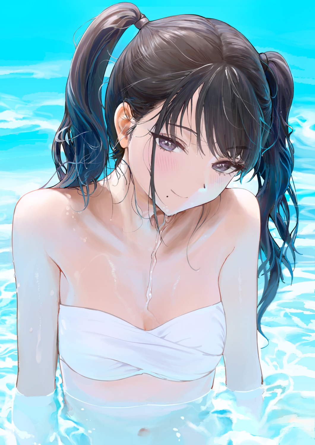 ameyame bathing bikini_top kazano_hiori swimsuits the_idolm@ster the_idolm@ster_shiny_colors wet