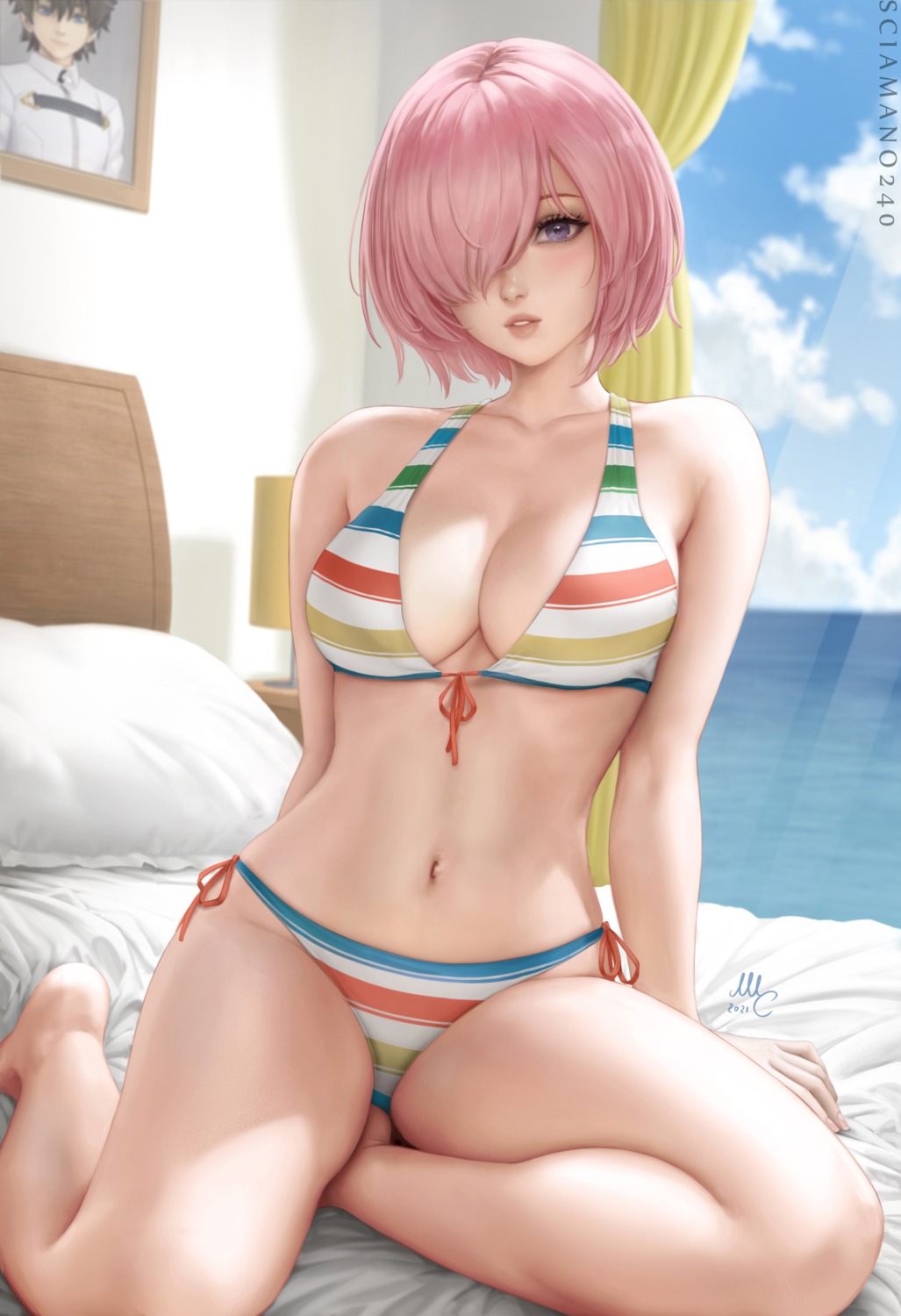 bikini cleavage fate/grand_order mash_kyrielight mirco_cabbia swimsuits