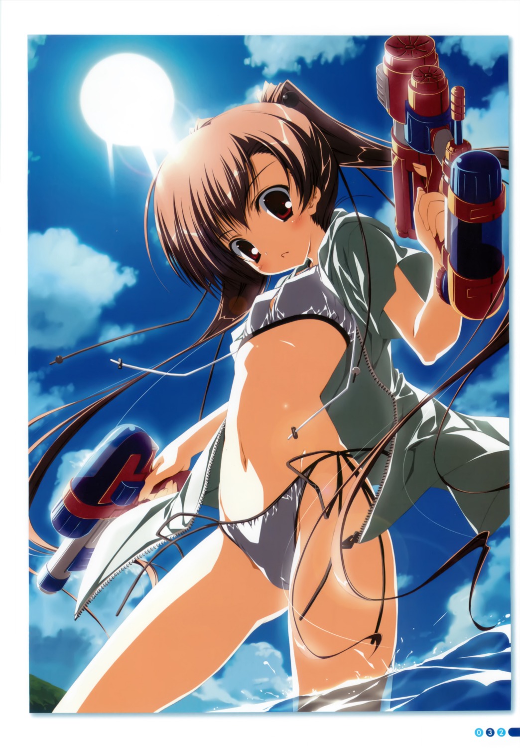 bikini cameltoe gun h2o_~footprints_in_the_sand~ kagome open_shirt swimsuits tabata_yui wet √after_and_another