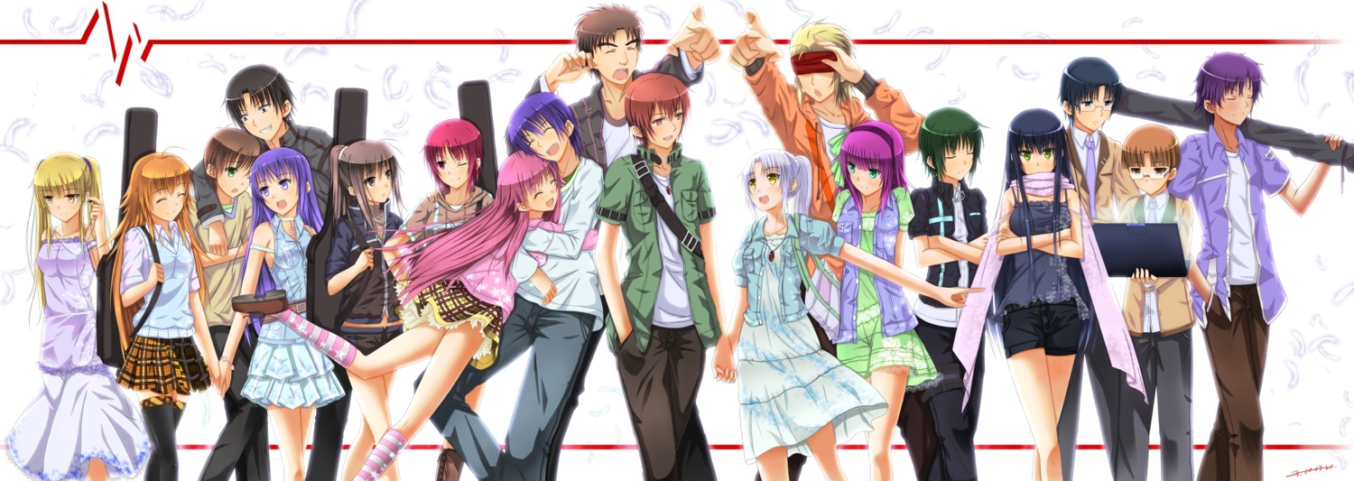 angel_beats! dress fuchita_hisako fujimaki hinata_hideki irie_miyuki iwasawa_masami matsushita_godan megane nakamura_yuri naoi_ayato no_bra noda ooyama otonashi_yuzuru seifuku sekine_shiori shiina swordsouls tachibana_kanade takamatsu takeyama thighhighs tk_(angel_beats!) yoshioka_yui yusa