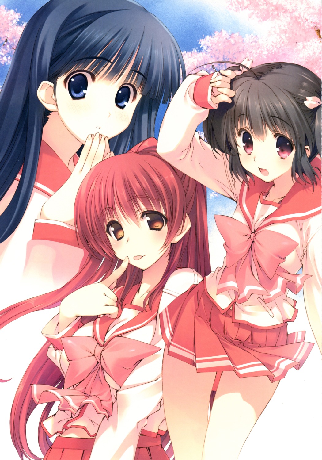 amaduyu_tatsuki kousaka_tamaki kusakabe_yuki mitsumi_misato nakamura_takeshi scanning_artifacts seifuku to_heart_(series) to_heart_2 yuzuhara_konomi