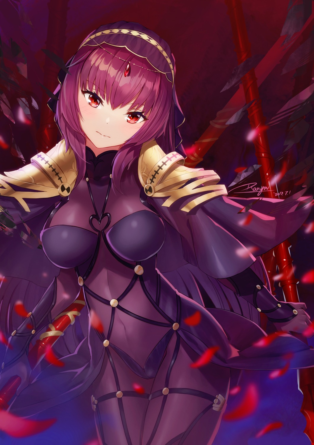 bodysuit fate/grand_order ranyu scathach_(fate/grand_order) weapon