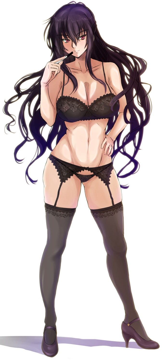 beatrix_brehme bra cleavage garter_belt green_kaminari heels lingerie muvluv pantsu schwarzesmarken stockings thighhighs