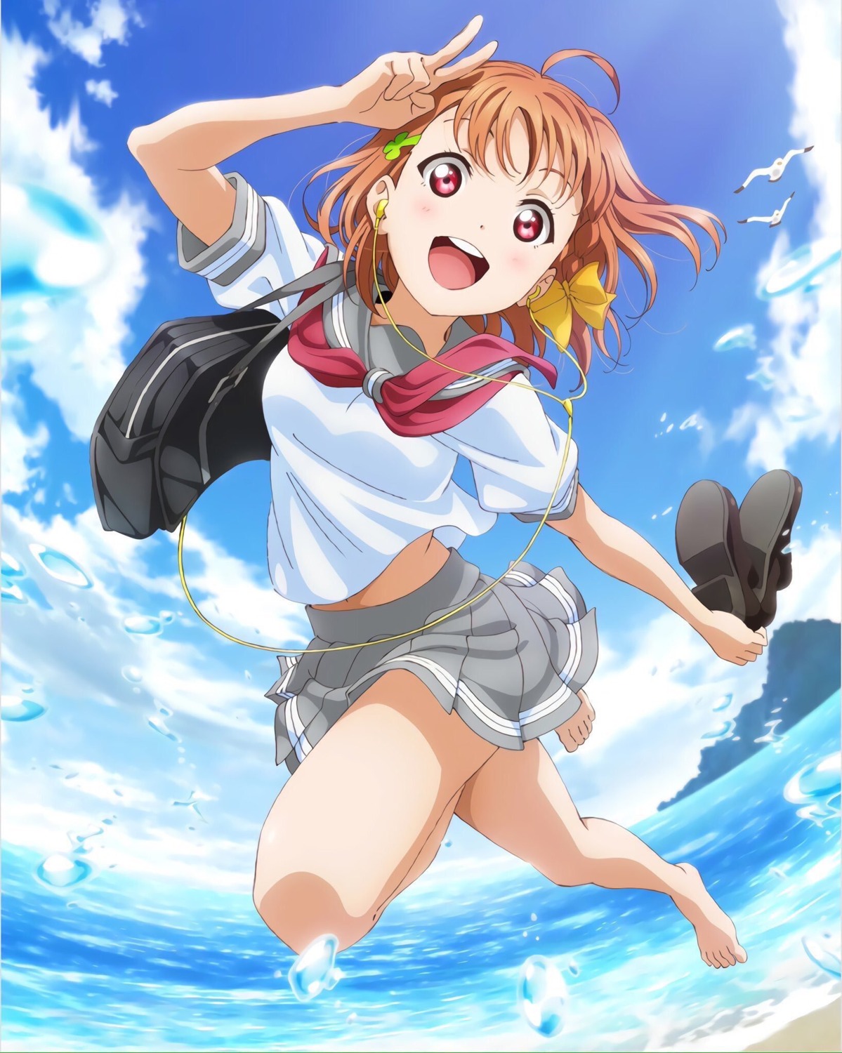 feet love_live!_sunshine!! seifuku takami_chika wet