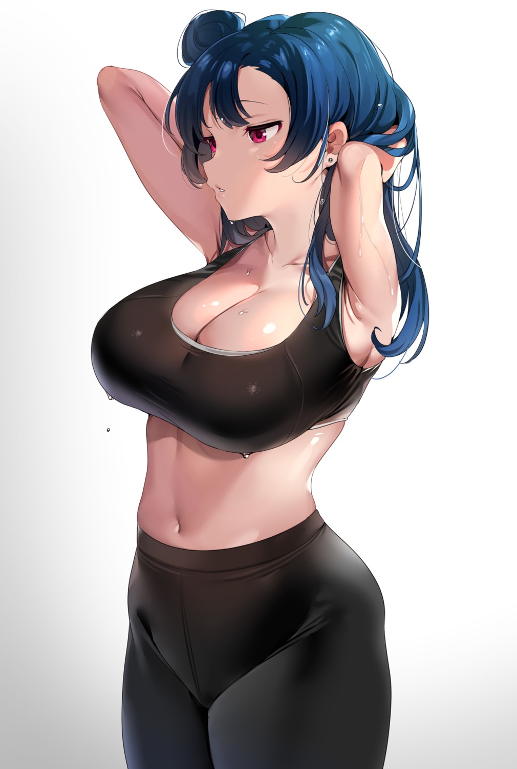 cleavage gym_uniform love_live!_sunshine!! tem10 tsushima_yoshiko wet