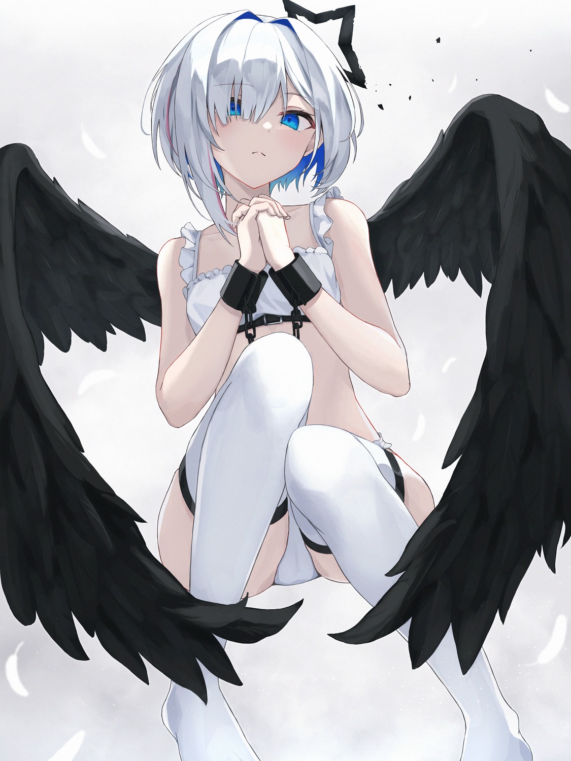 amane_kanata angel hololive norio_(noriosub) thighhighs wings