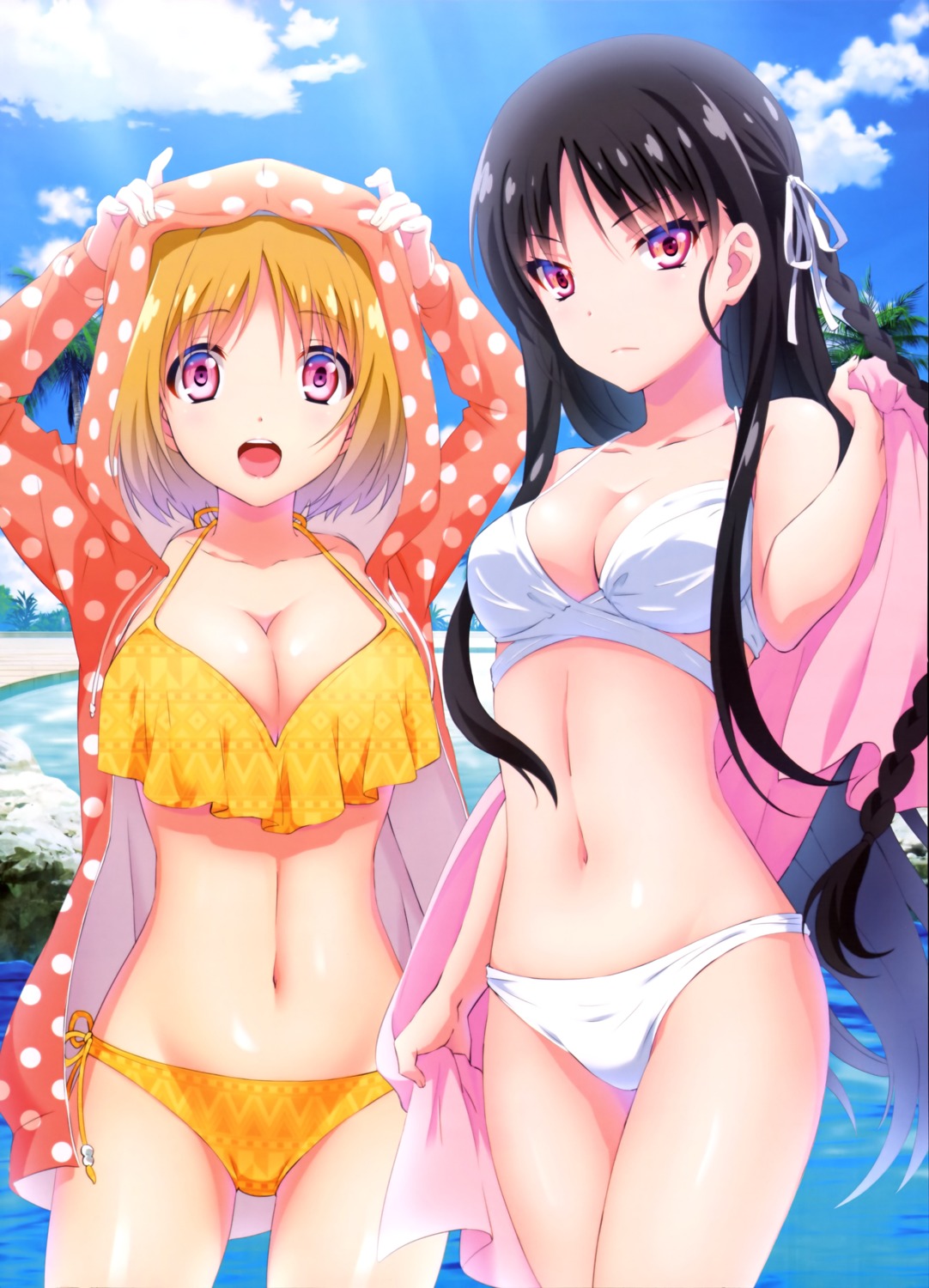 bikini cleavage horikita_suzune kushida_kikyou open_shirt swimsuits youkoso_jitsuryoku_shijou_shugi_no_kyoushitsu_e