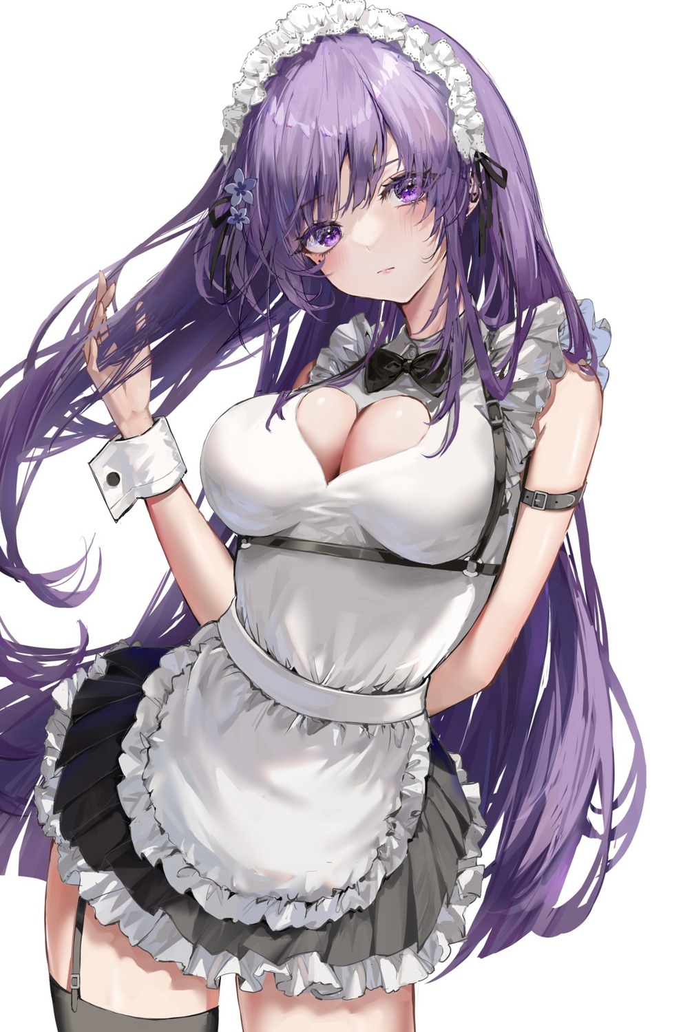 genshin_impact maid raiden_shogun raiya_atelier stockings thighhighs