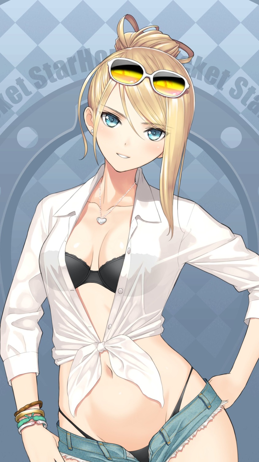 bikini cleavage megane open_shirt see_through swimsuits tony_taka