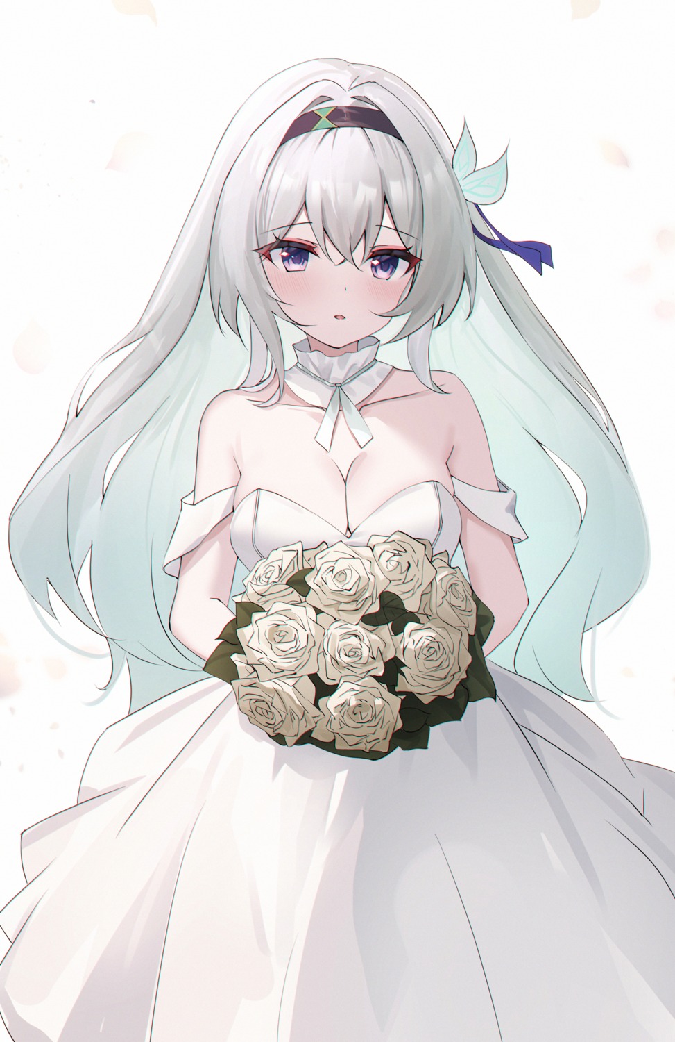 dress firefly honkai:_star_rail no_bra usagi_(786113654) wedding_dress