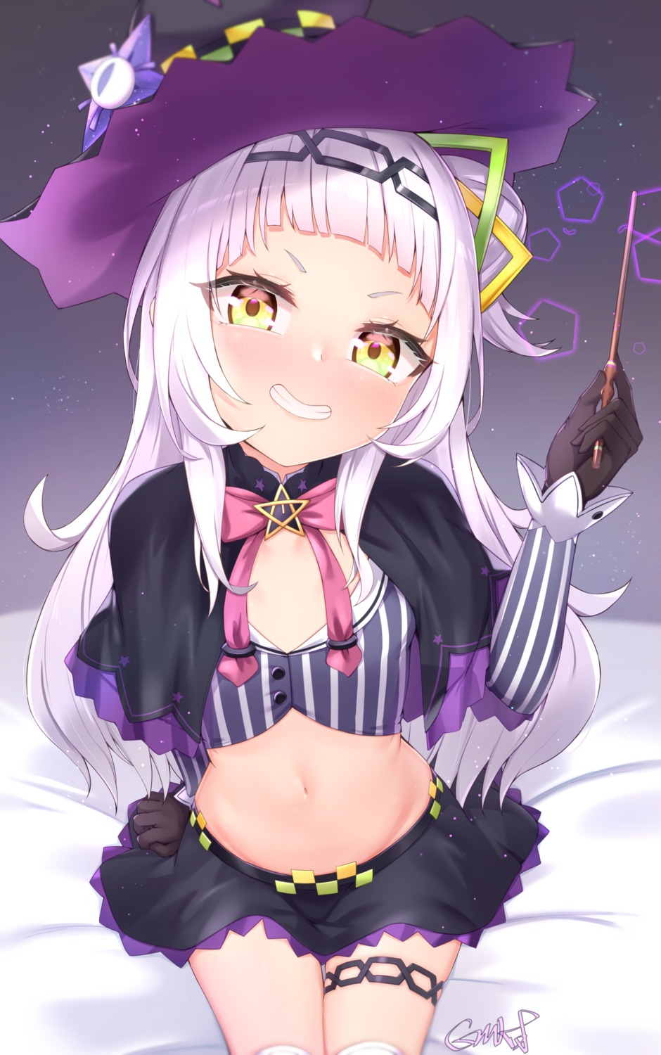 garter gmkj hololive murasaki_shion thighhighs weapon witch