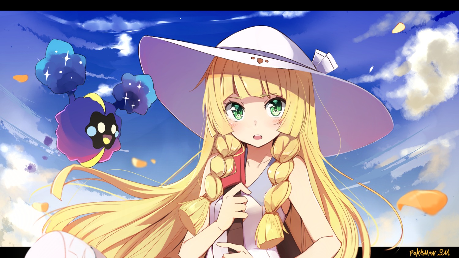 cosmog kazenoko lillie_(pokemon) pokemon pokemon_sm pokemon_usum wallpaper