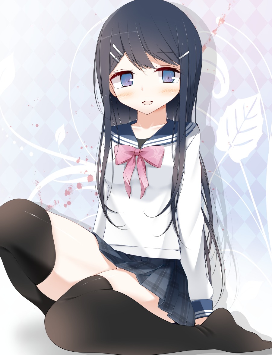 dangan-ronpa maizono_sayaka oouso seifuku thighhighs