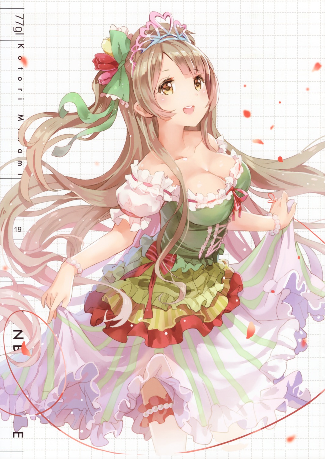 77gl cleavage dress love_live! love_live!_(series) minami_kotori skirt_lift thighhighs