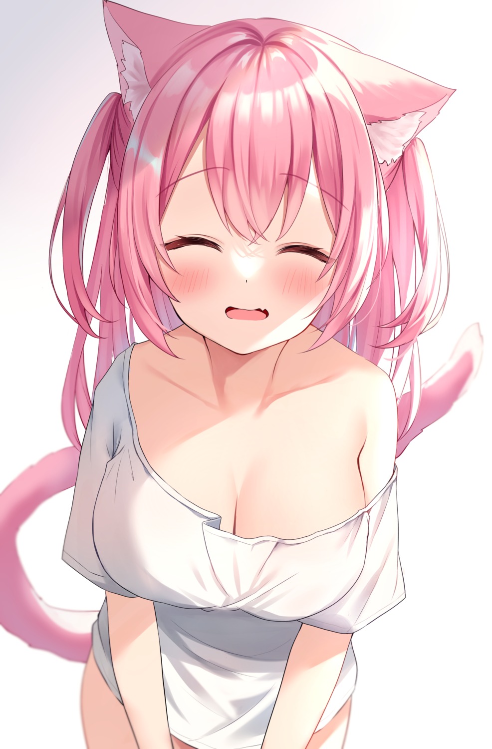 animal_ears hamico nekomimi no_bra tail