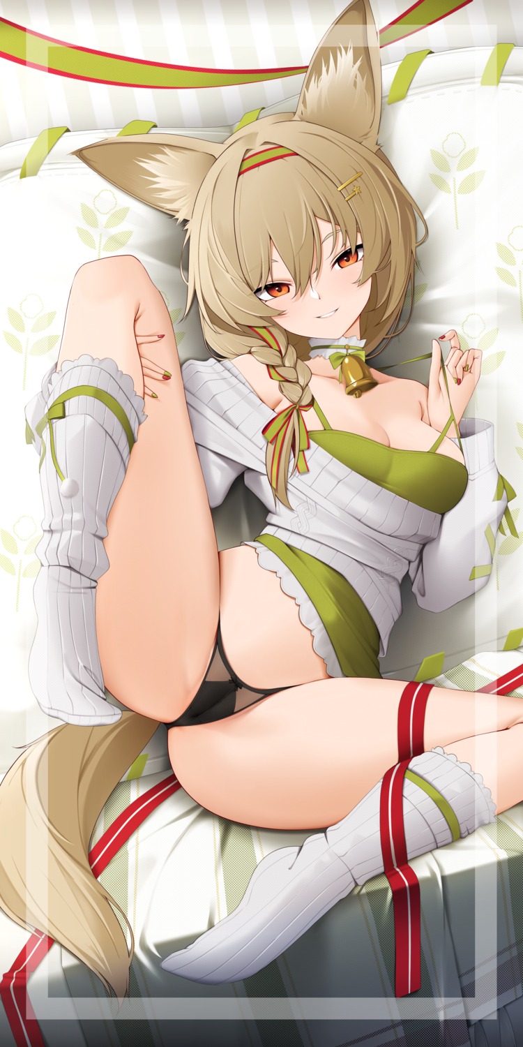 animal_ears arknights beanstalk_(arknights) pantsu tail z.taiga