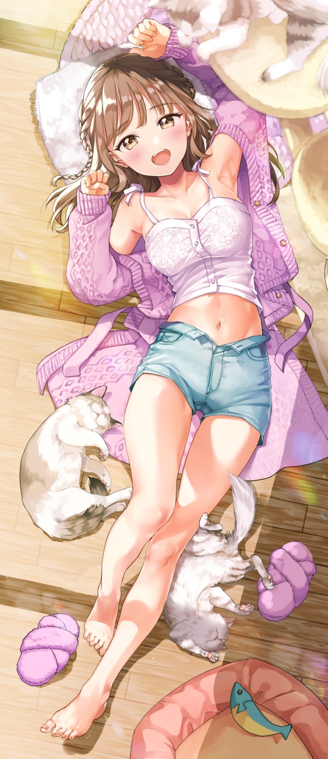 cleavage matsuzaki_miyuki neko sweater