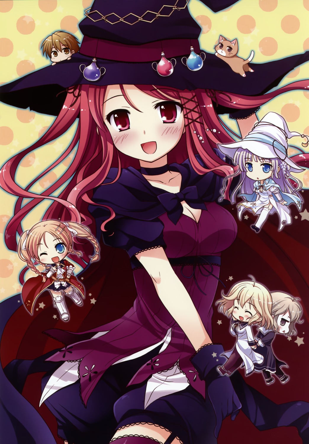 aona_masao armor chibi dress hatano_ririko hinomiya_ayari neko saimon_eclair saimon_misumi seifuku windmill_oasis witch witch's_garden yukimura_suzuno