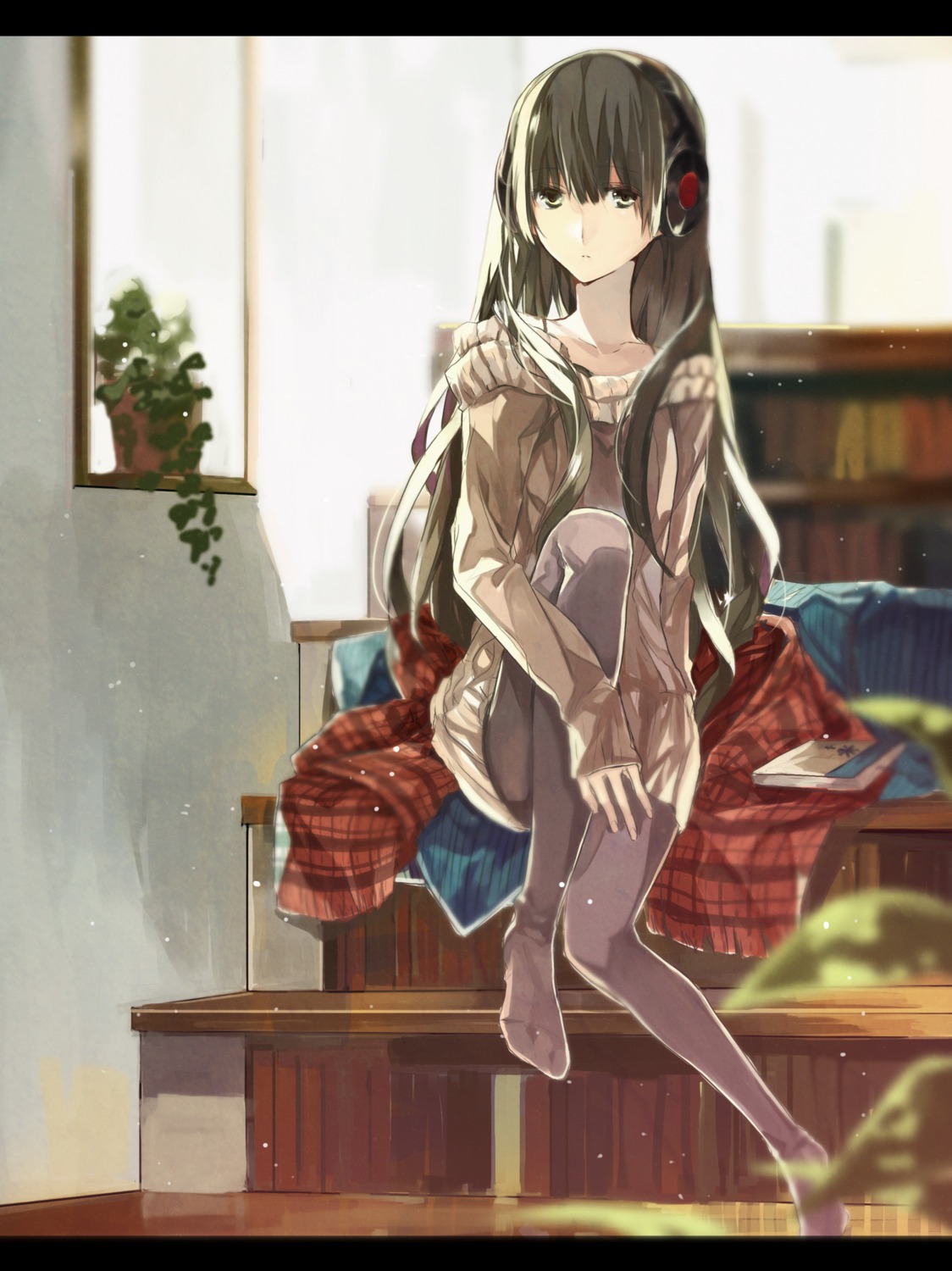 headphones pantyhose sweater toryufu