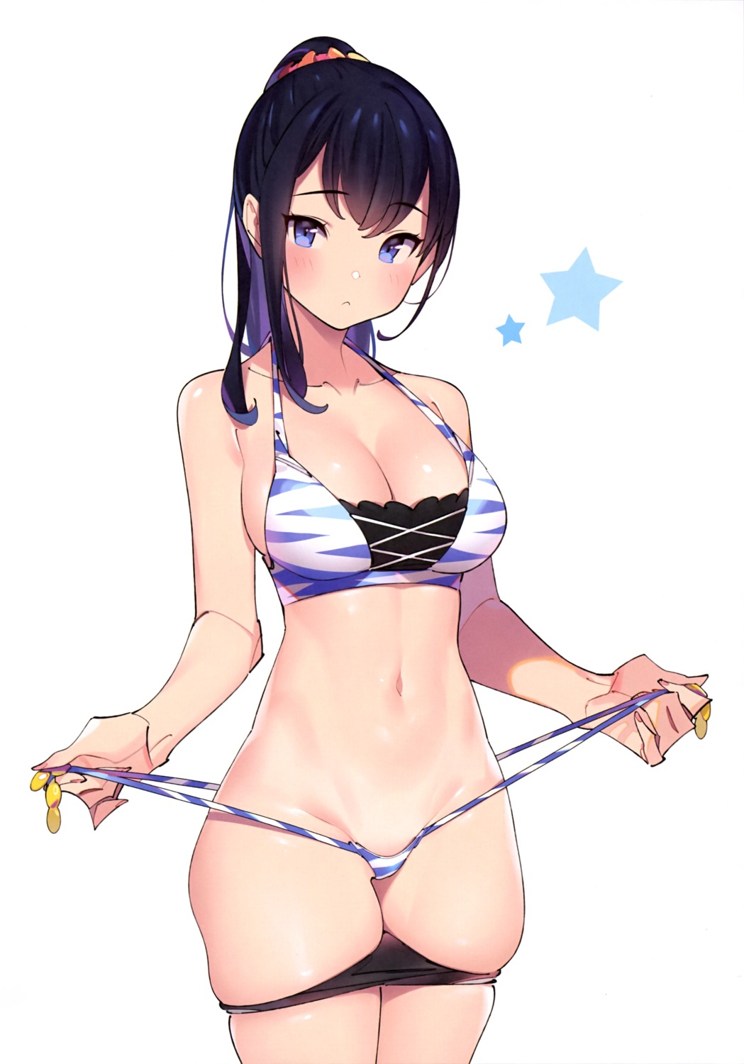 bikini cleavage panty_pull popqn ssss.gridman swimsuits takarada_rikka undressing