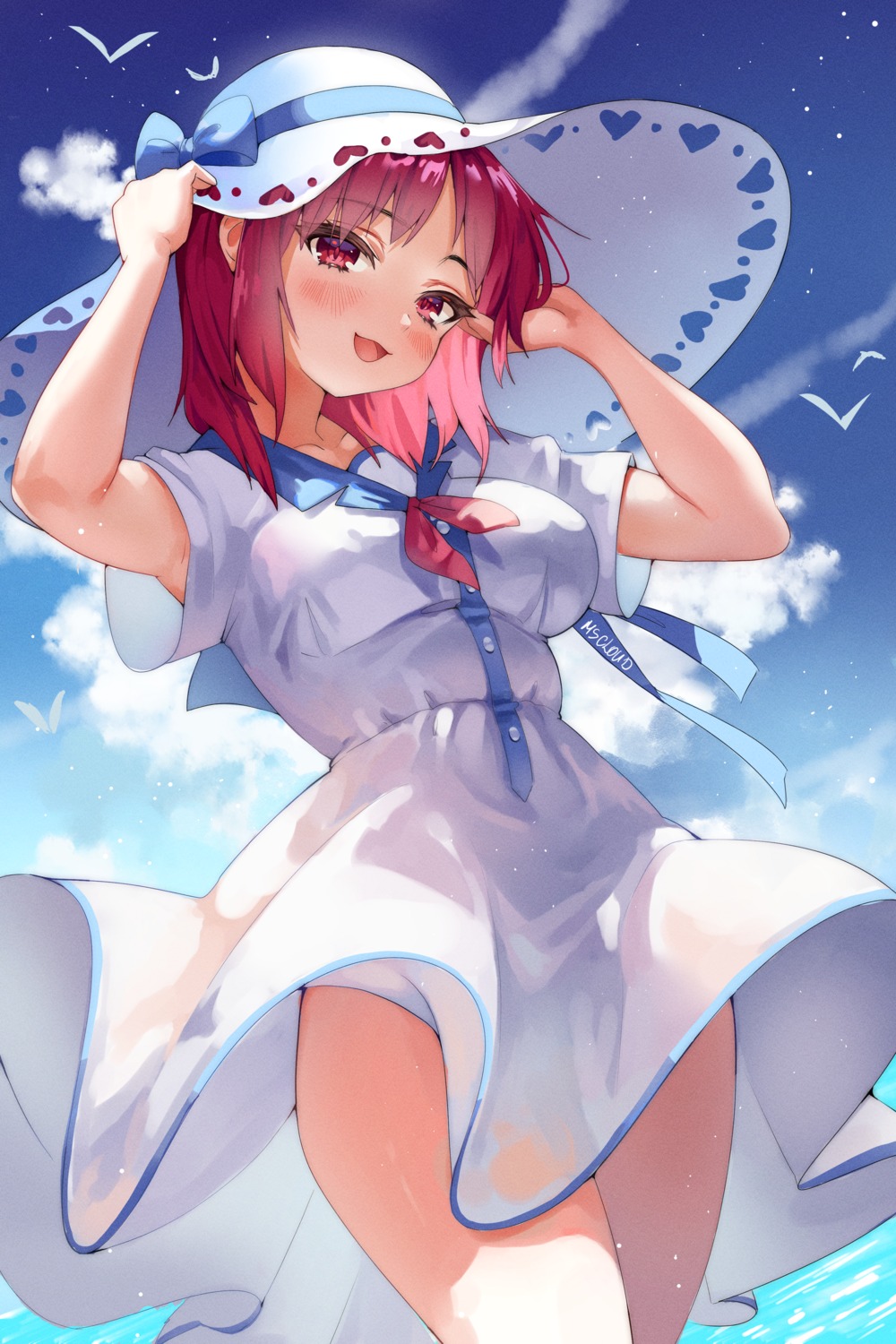 angel_beats! dress iwasawa_masami ms_cloud see_through skirt_lift