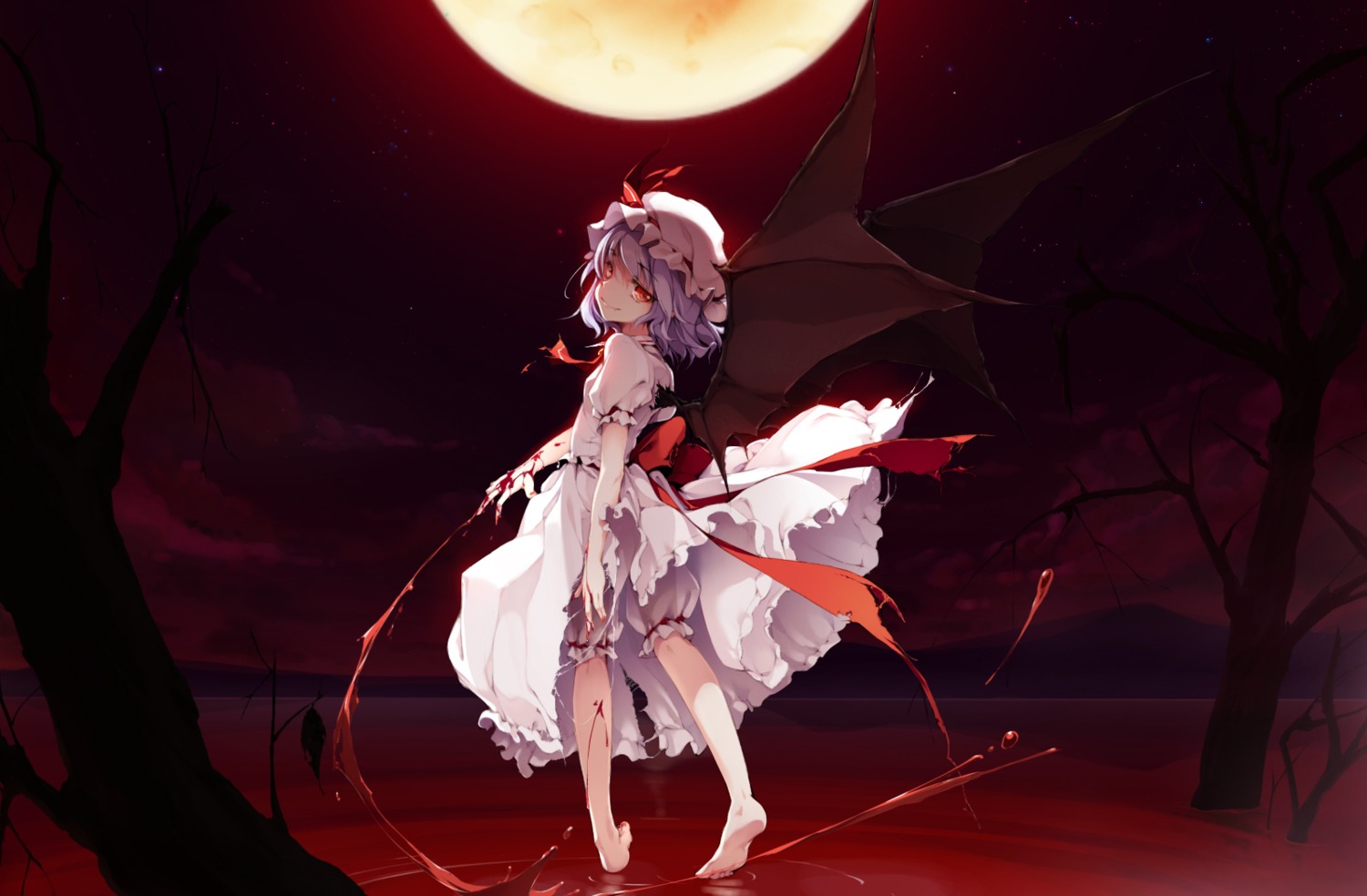 blood ke-ta remilia_scarlet torn_clothes touhou